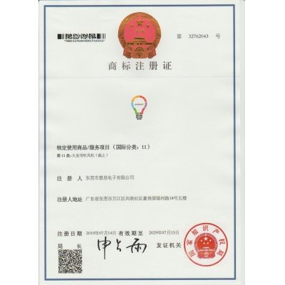 中國(guó)商標(biāo)注冊(cè)證書